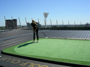 Golf driving range signage for top of the MCG